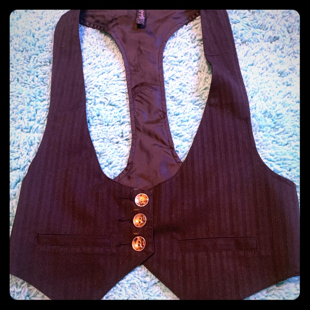 Spacegirlz Women’s Black Striped Dress Vest